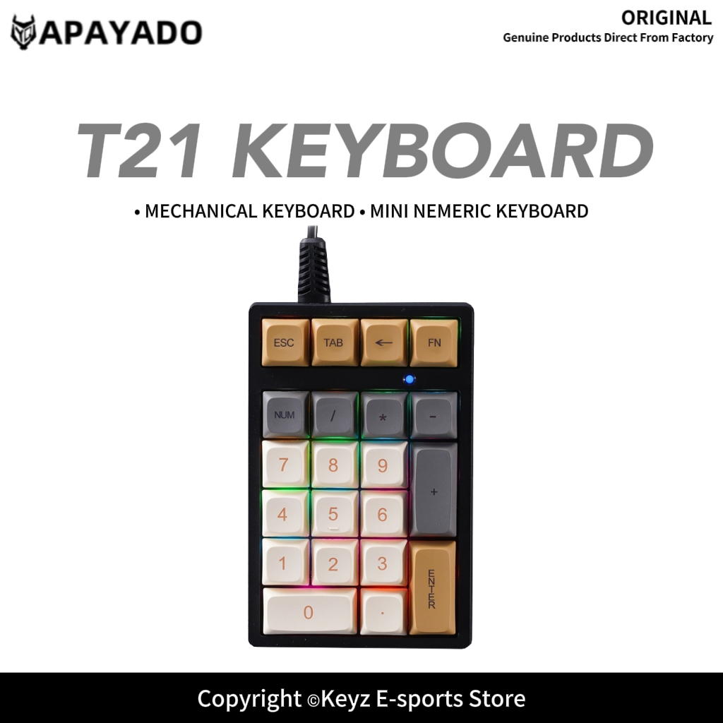 Keyboard Gaming Blue Switch - T21 Mini Numara Tuş Takımı RGB