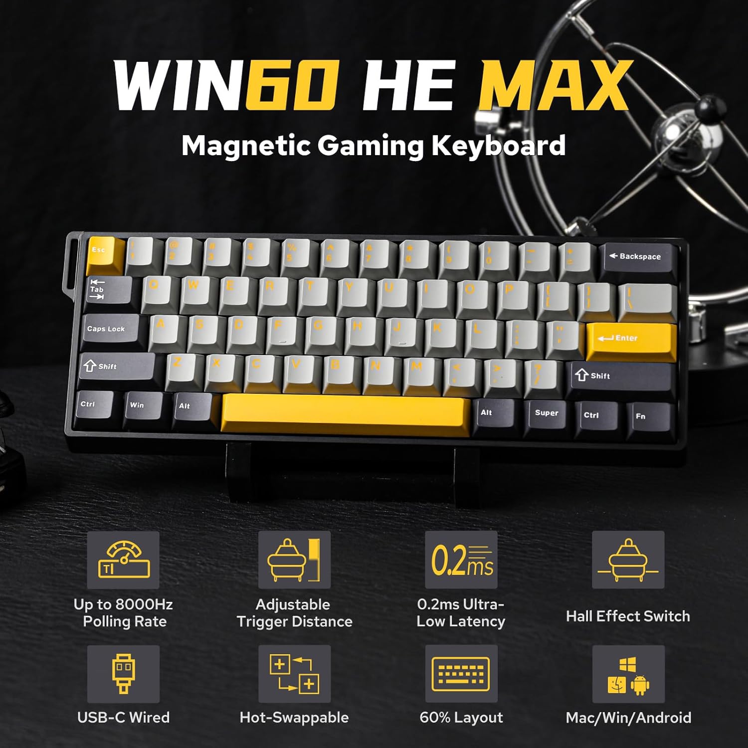 Gaming Keyboard Hot Swappable - AULA WIN60 HE %60 Max Pro
