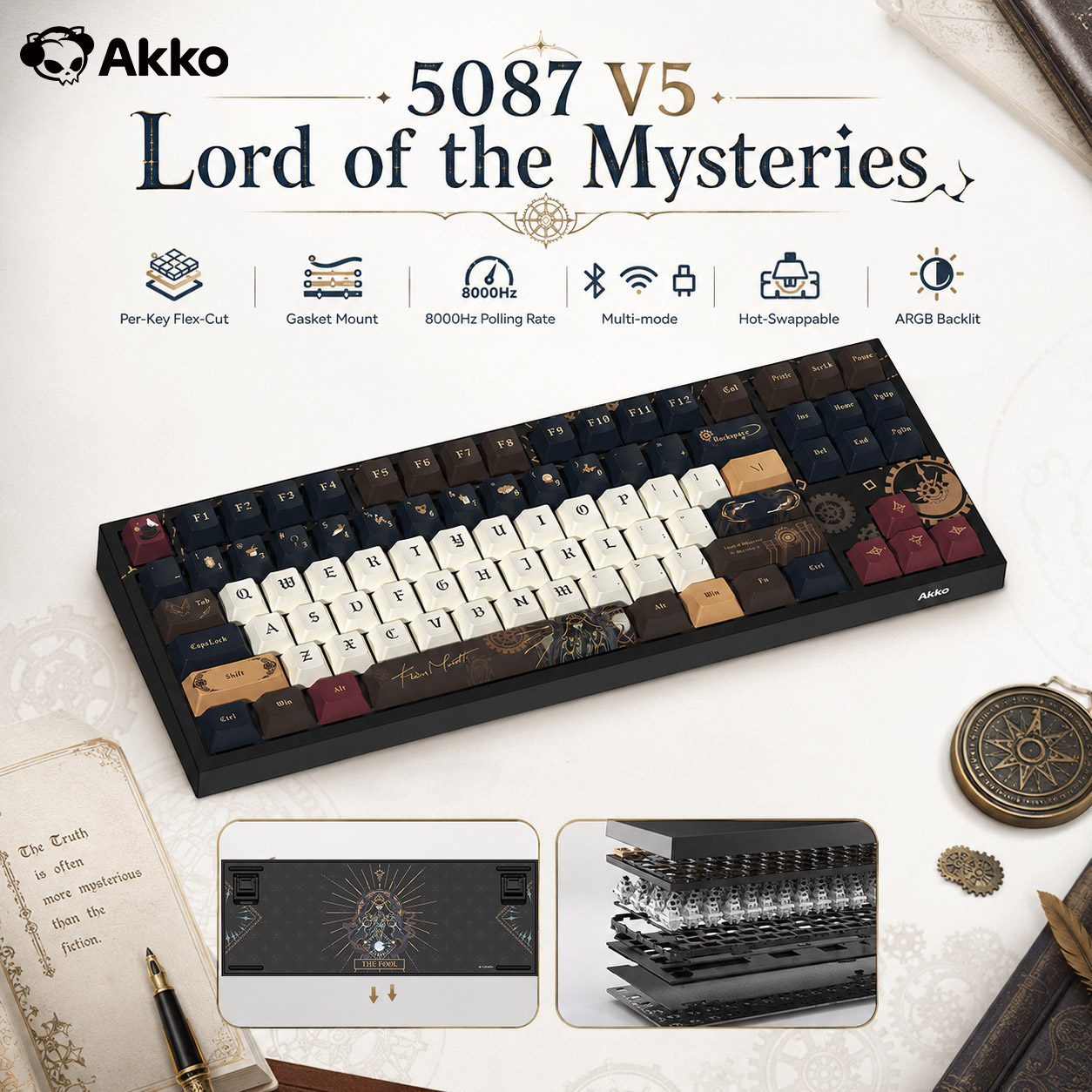 Gaming Keyboard Hot Swappable - Akko Lord of the Mysteries Kablosuz