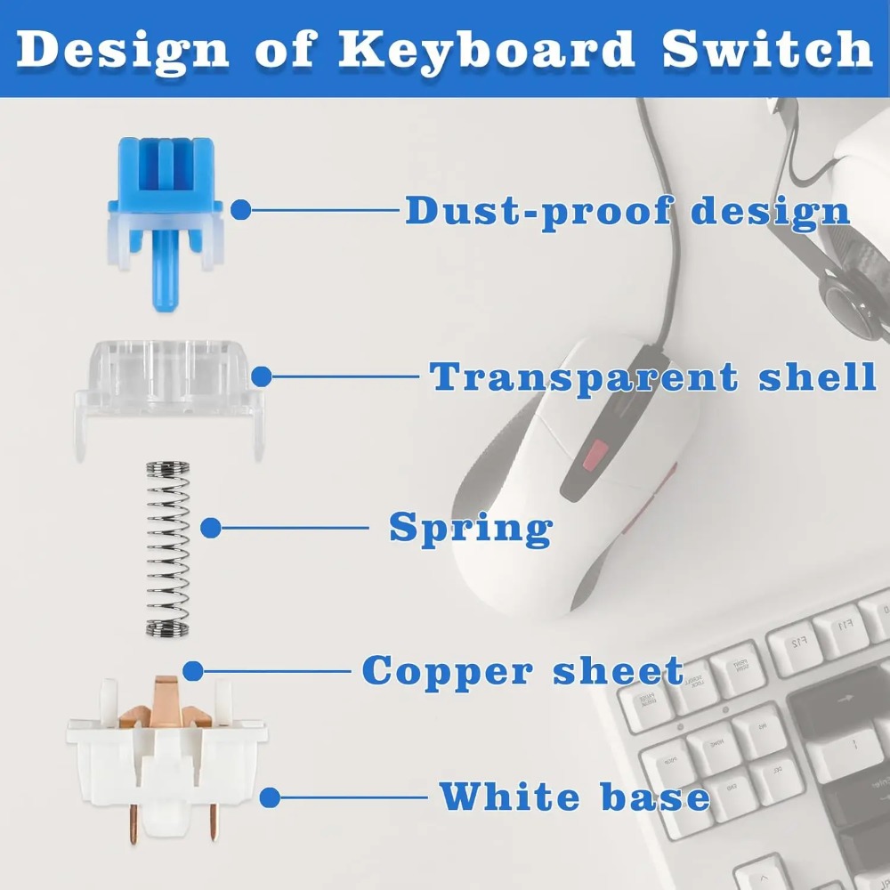1-150 adet 3 Pin DIY mekanik k - Keyboard Gaming Blue Switch incelemesi ve fiyatı