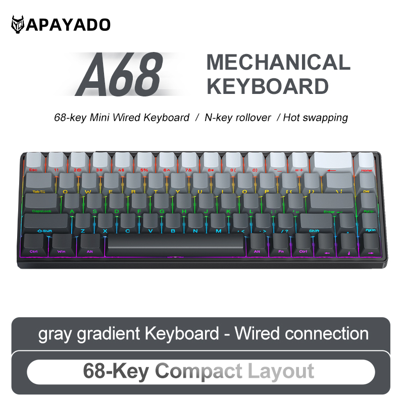 APAYADO A68 Kablolu Mekanik Kl - Keyboard Gaming Blue Switch incelemesi ve fiyatı
